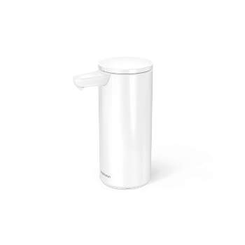 simplehuman 9 oz. Touch-Free Automatic Rechargeable Sensor Liquid Soap Dispenser, White Steel