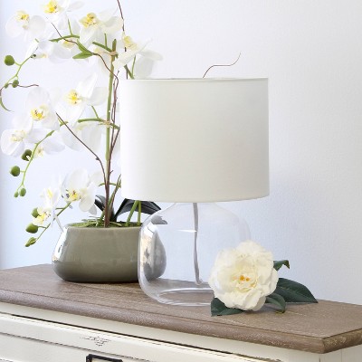 Glass Table Lamp with Fabric Shade - Simple Designs