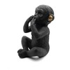 Evideco French Home Goods Wise Monkey Statues in Black & Gold - Speak, Hear, See No Evil - Sold Individually or as Set of 3 (7" Tall) - 2 of 4