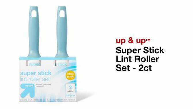 Super Stick Lint Roller Set - 2ct - up &#38; up&#8482;, 2 of 7, play video