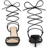 Perphy Women's Knot Lace Up Strappy Square Toe Kitten Heel Sandals - 2 of 4