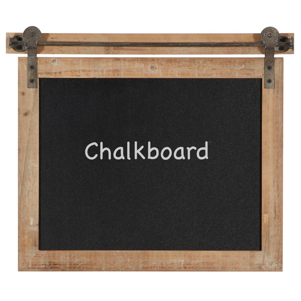 Photos - Dry Erase Board / Flipchart 17" x 21" Wood Sign Wall Decor with Chalkboard Brown - Olivia & May