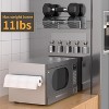 Attop Refrigerator Magnetic Spice Rack (Gray) – 7-Pack 100% Metal Shelves with Hooks, Paper Towel Holder & Cutlery Organizer - 4 of 4