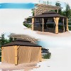 VisioGear Canopies and Gazebos, Gazebo with Double Roof Canopy, Gazebo Pavilion for Patio and Backyard, Brown, 166.54"*117.32"*115.84" - 4 of 4