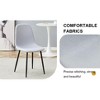 Gulches Set of 6 Light Gray Dining Chairs - Linen-Cotton Upholstered with Integrated Seat & Backrest, Metal Legs & Anti-Slip Feet for Modern Home - 4 of 4