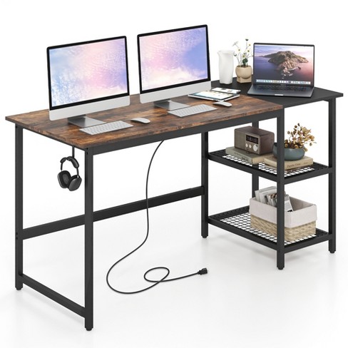 Tribesigns 63 Reversible Computer Desk with Keyboard Tray & 3 Drawers