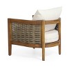 Burchett 2pk Outdoor Acacia Wood Club Chairs with Cushions: Weather-Resistant, UV-Resistant - Christopher Knight Home - 4 of 4