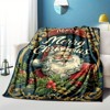 Lomsoe Vintage Santa Claus Merry Christmas Print Flannel Blanket - All Seasons Soft Cozy Warm Throw Blanket for Bed, Napping, Camping, Travel, Office - 4 of 4