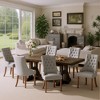Set of 2 Wingback Upholstered Dining Chairs with Tufted Back and Wood Legs, Fabric Side Chairs for Kitchen or Living Room - 2 of 4