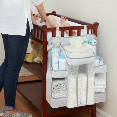 White Multi-Pocket Nursery Organizer with Shelves