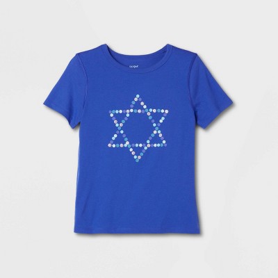 Kids' Adaptive Short Sleeve Hanukkah Graphic T-Shirt - Cat & Jack™ Royal Blue