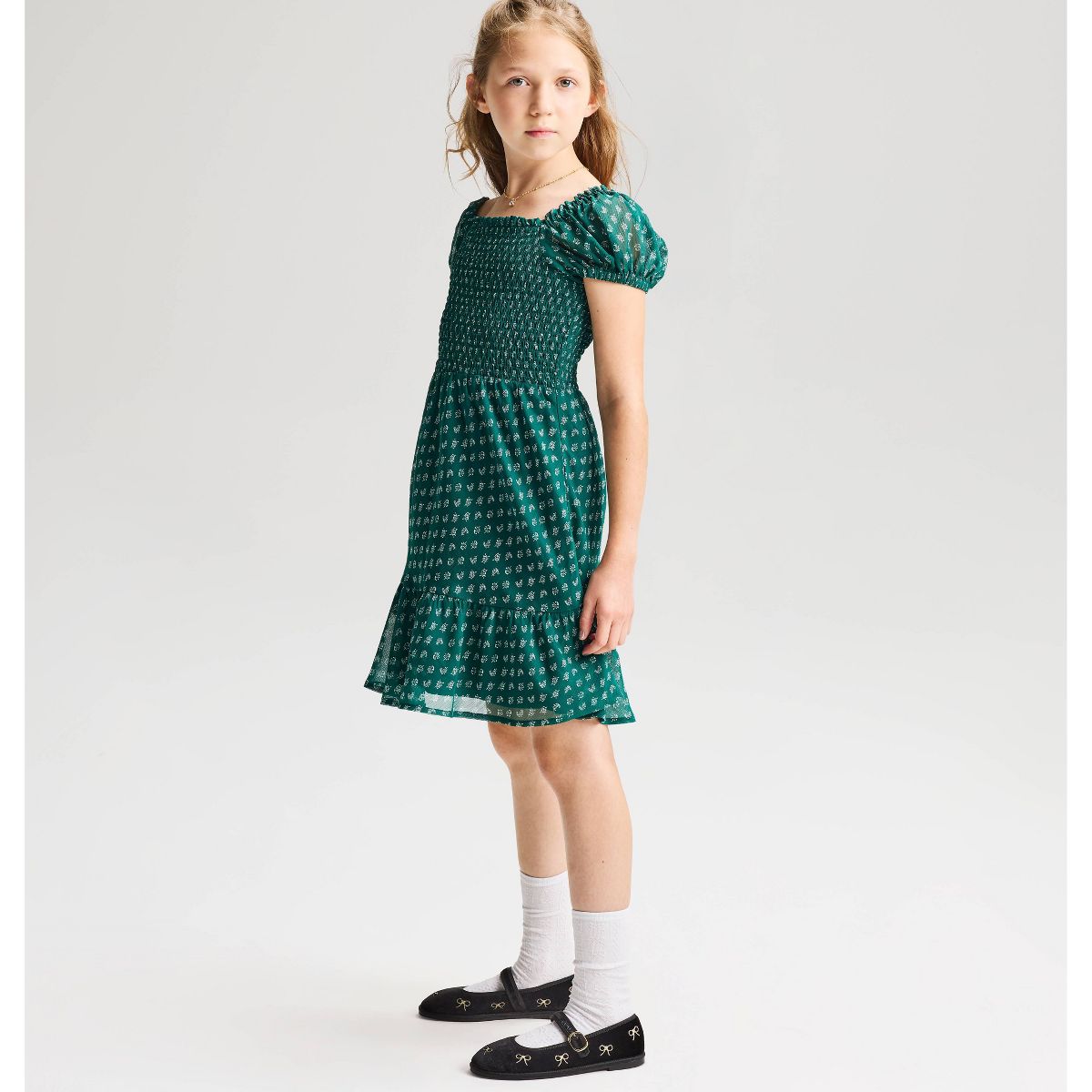Girls' Puff Sleeve Smocked Dress - Cat & Jack™