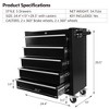 Gulches 5 Drawer Heavy Duty Tool Cart with 7 Storage Boxes Lockable Steel Cabinet with Ball-Bearing Slides - 2 of 4