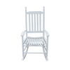 Aghana Digitals Solid Populus Wood Porch Rocker - White Painted, Wide Seat & Armrest, 250LBS - 2 of 4