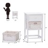 Sevobal Nightstands Single Draw Double Basket Bedside Table With Drawer, 1 Pack, Elegant And Simple Design, White, 15.7''*11.8''*24.8'' - 3 of 4