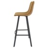 LeisureMod Elland Bar Stool in Leather Upholstery - Modern Counter Height Stool with Iron Legs and Footrest for Kitchen, Bar, and Pub, Set of 2 - 4 of 4