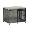 Furniture Style Dog Crates with Sliding Iron Door, Modern Decorative Pet House Dog Cage with Soft Cushion - 3 of 4