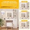 37" Makeup Vanity Set w/Mirror, Lights & Stool - 3 Drawers, Cabinet, Adjustable Brightness, Power Outlets - 3 of 4