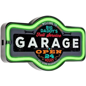 Big Daddy's Garage LED Neon Light Sign Wall Decor Green/Gray - American Art Decor