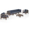 Christopher Knight Home Jeremy 7 piece Outdoor Acacia Wood Sectional Seating Set with Slatted Coffee Table and Cushions - 2 of 4