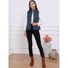 Allegra K Women's Stand Collar Lightweight Gilet Quilted Zip Vest - 3 of 4