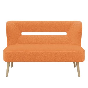 Beautyolove 46.5 in. W Orange Velvet Upholstered Open Back 2-Seater Loveseat Sofa with Solid Wood Legs - 1 of 4