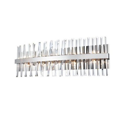 Serephina 36" Chrome Crystal 10-Light Vanity Fixture