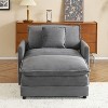NicBex Couches for Living Room 41.3" Modular Sectional Sofa Modern Corduroy Upholstered Sofa Couch with Side Storage Pockets for Bedroom, Dark Grey - 4 of 4