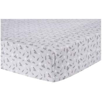 Trend Lab 100% Cotton Flannel Fitted Sheet - Gray Prairie Floral