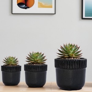 SpassWay 15" Dia Outdoor Indoor Ceramic Planter Pot Decorative Planter with Drainage Hole Patio Flower Pot - 1 of 4