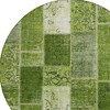 Olive Green And Artichoke Green Patchwork Washable Indoor Outdoor Area Rug - 4 of 4