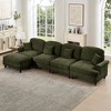 AENKYO Oversized Modular Sofa Set with Removable Ruffles & Ottoman, Large Seater, Deep Seat Corner Sofa with Chenille Fabric for Office, Living Room - 4 of 4