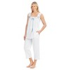 Collections Etc 2-Piece Lace Trim Woven Sleeveless Pajama Set - 2 of 4