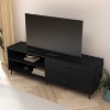 Merrick Lane Mid-Century Modern TV Stand with Adjustable Shelves and Two Drawers - image 3 of 4