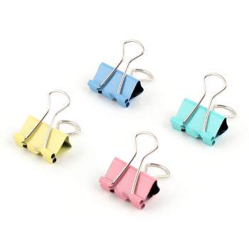 Unique Bargains Home Office File Paper Mini Metal Binder Clips 1.3x0.7x0.3 inches Pink Blue Green Yellow 40 Pcs
