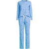 Lands' End Women's Petite Knit 2 Piece Pajama Set - Long Sleeve Top and Pants - 3 of 4