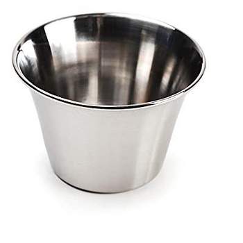 RSVP International Kitchen Prep Bowl Collection Stainless Steel, Sauce Cups, Set of 24, Silver