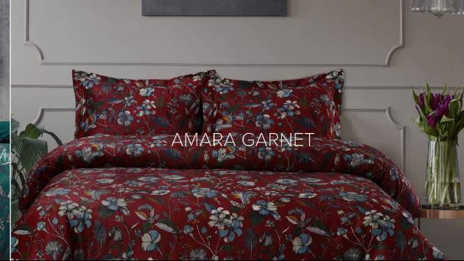 Amara Digital Printed Oversized Velvet Duvet Covet Set - Tribeca Living, 2 of 5, play video