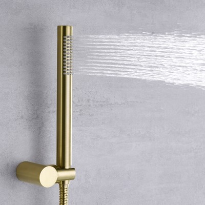 Brushed Gold Wall Mounted Rain Shower Faucet Set