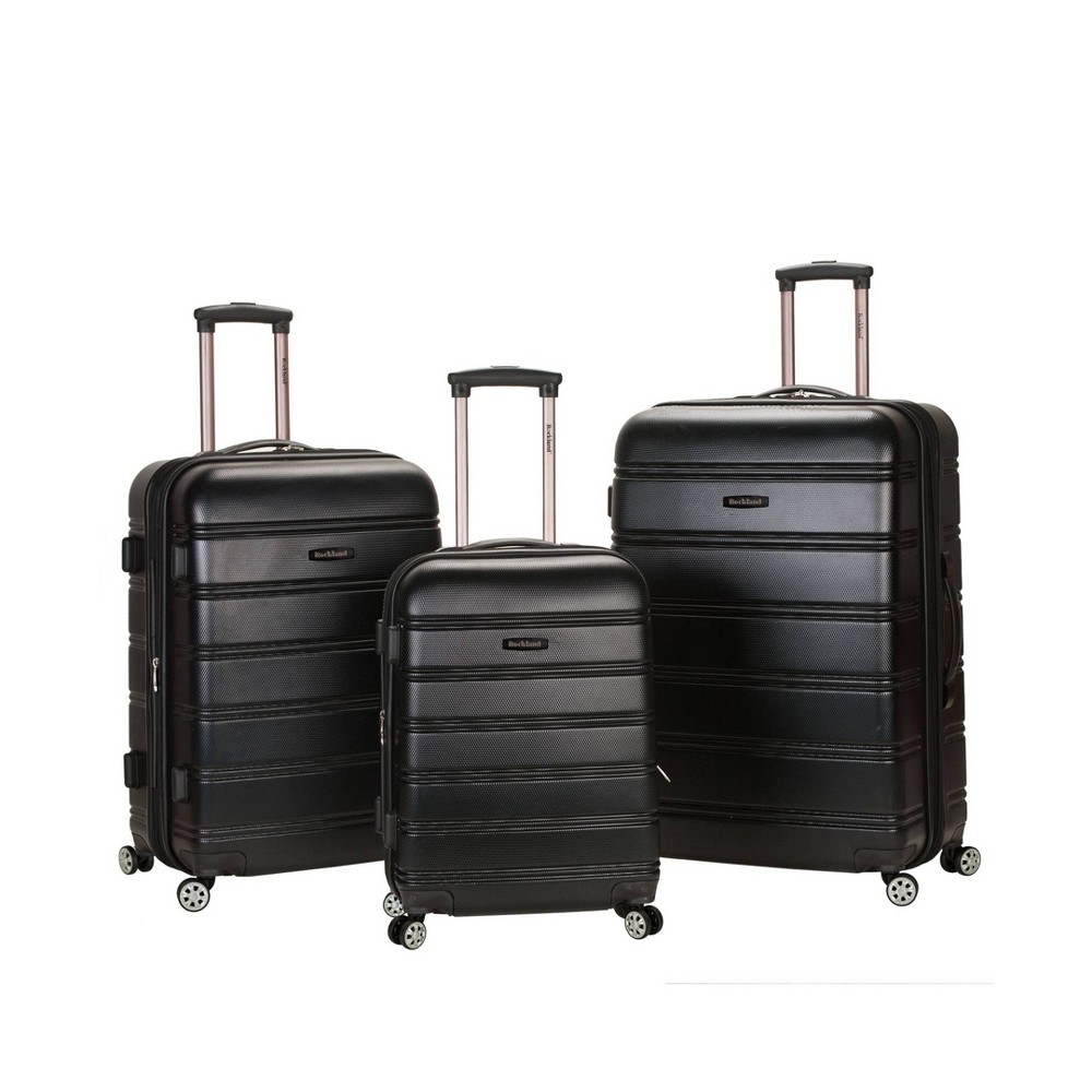 Photos - Luggage Rockland Melbourne 3pc Expandable ABS Hardside Carry On Spinner  Se 