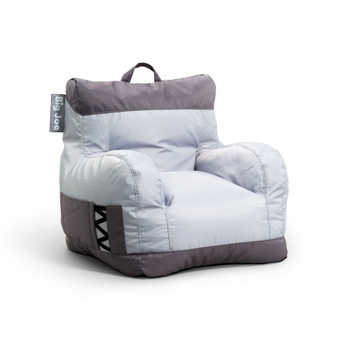Big Joe Dorm Bean Bag Chair With Drink Holder And Pocket Durable Polyester Nylon Blend Two Tone Gray Target
