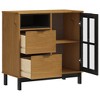vidaXL Sideboard with Glass Door FLAM 31.5 in.x15.7 in.x31.5 in. Solid Wood Pine - 4 of 4