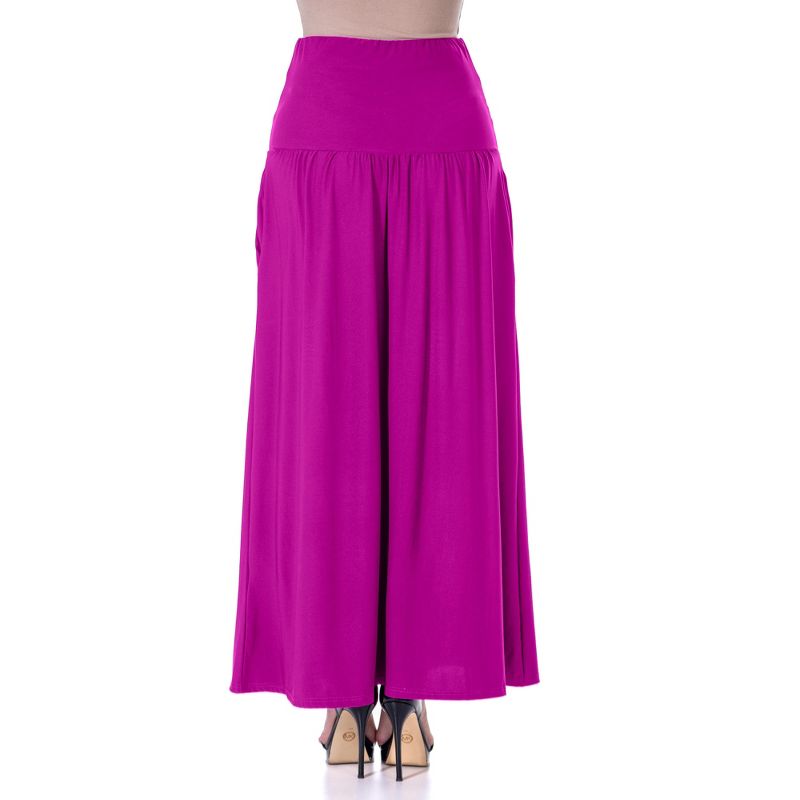24seven Comfort Apparel Womens Foldover Maxi Skirt With Pockets, 3 of 7