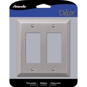 Amerelle Century Brushed Nickel 2 gang Stamped Steel Decorator Wall Plate 1 pk - 1 of 1
