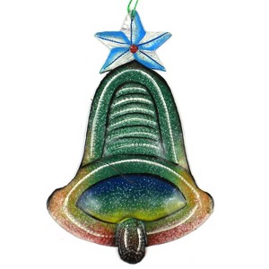 Slickblue Handmade Hand-Painted Steel Christmas Ornament – Lightweight Holiday Decoration, 3 Options: Bell/Star/Tree - 1 of 3