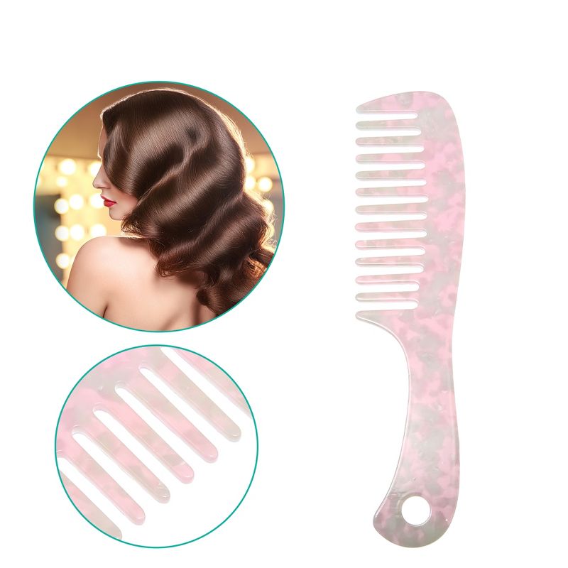 Unique Bargains Anti-Static Hair Comb Wide Tooth for Thick Curly Hair Hair Care Detangling Comb For Wet and Dry 1 Pcs, 2 of 7