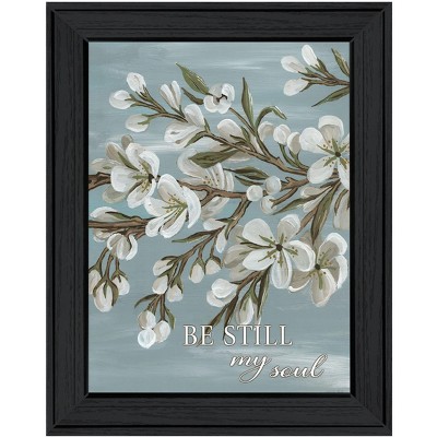 HomeRoots Spring Be Still Black Framed Print Wall Art