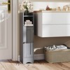 Costway Bathroom Storage Cabinet with Door Toilet Paper Holder Stand for Small Spaces Black/Gray/White - 2 of 4