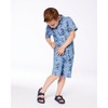 Deux par Deux Boy Printed Chambray Short Pale Blue and Navy - 2 of 4