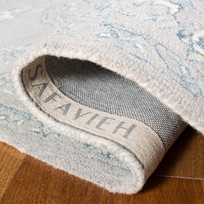 Hand-Tufted Elegance Light Grey/Ivory Wool 5' Square Rug